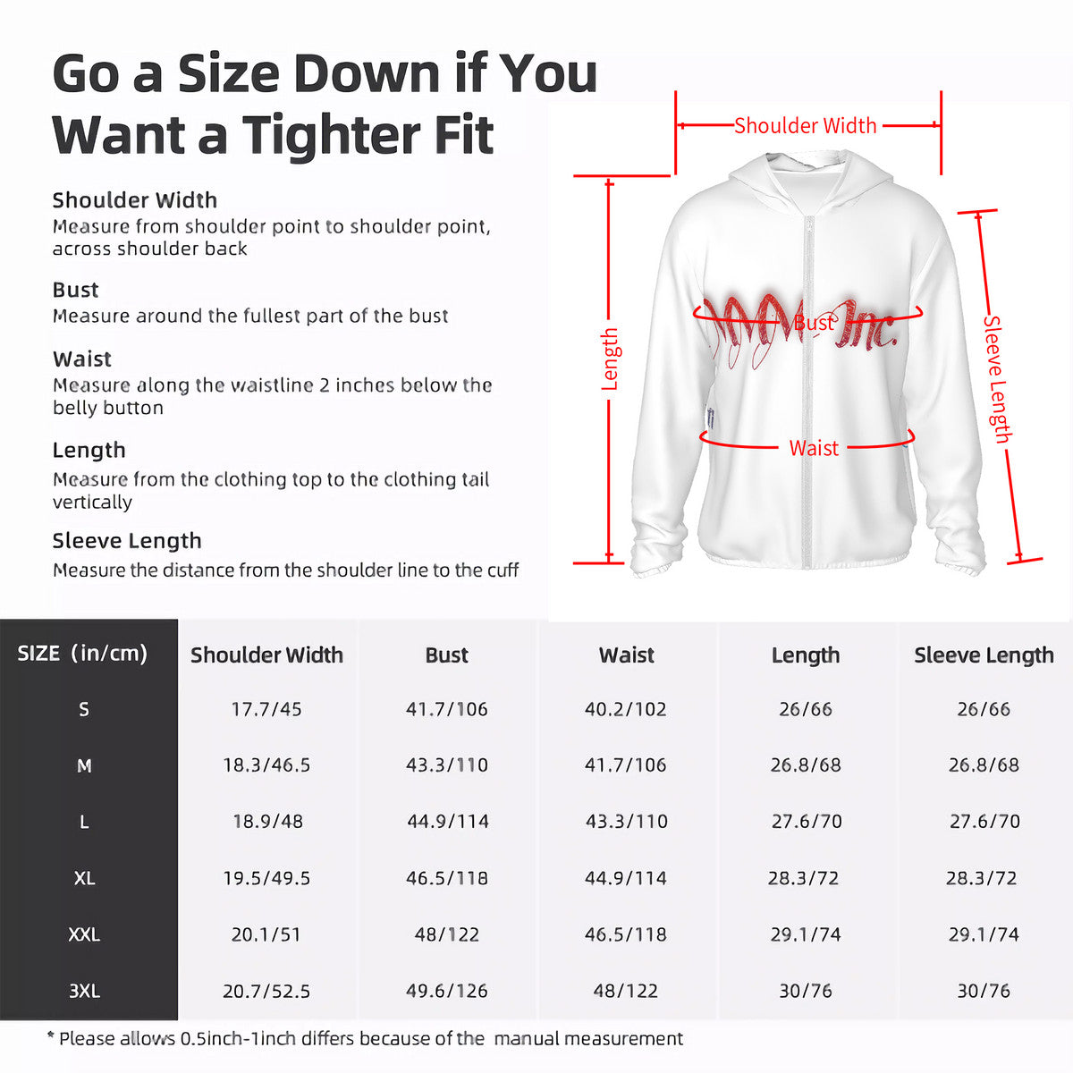 MMM INC (Sun Protective Lightweight Zipper Hoodie)