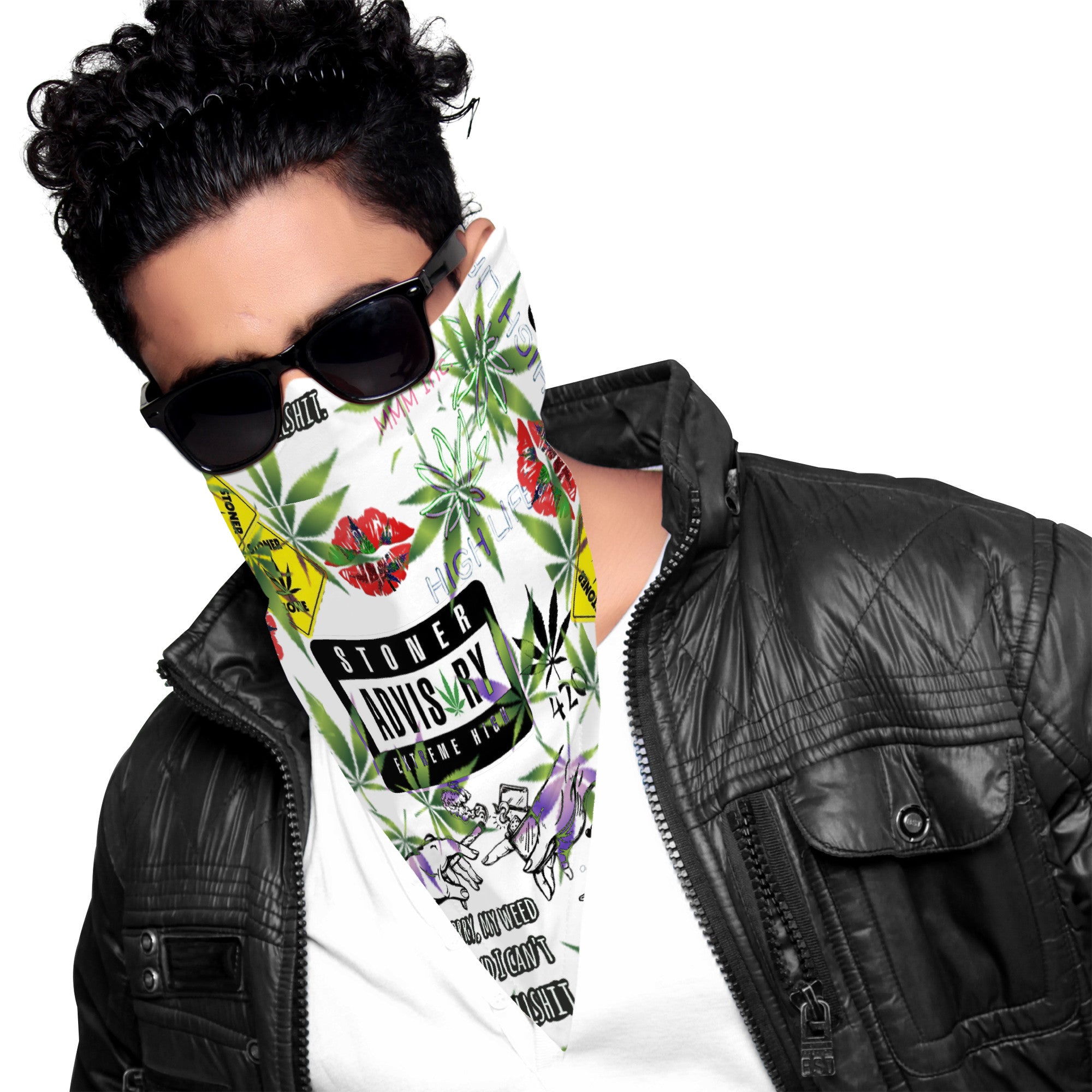 Stoner Advisory Printed Snood Scarf/Bandana