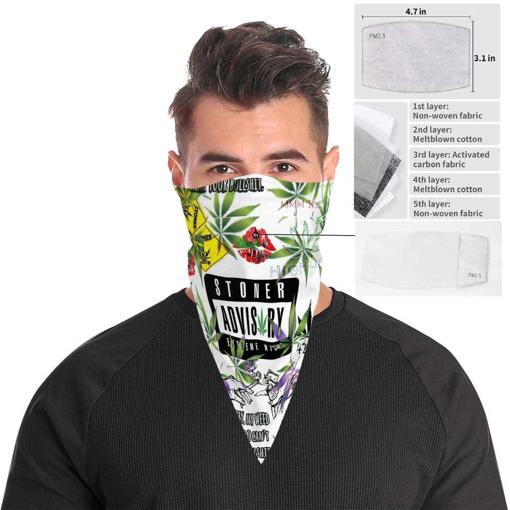 Stoner Advisory Printed Snood Scarf/Bandana