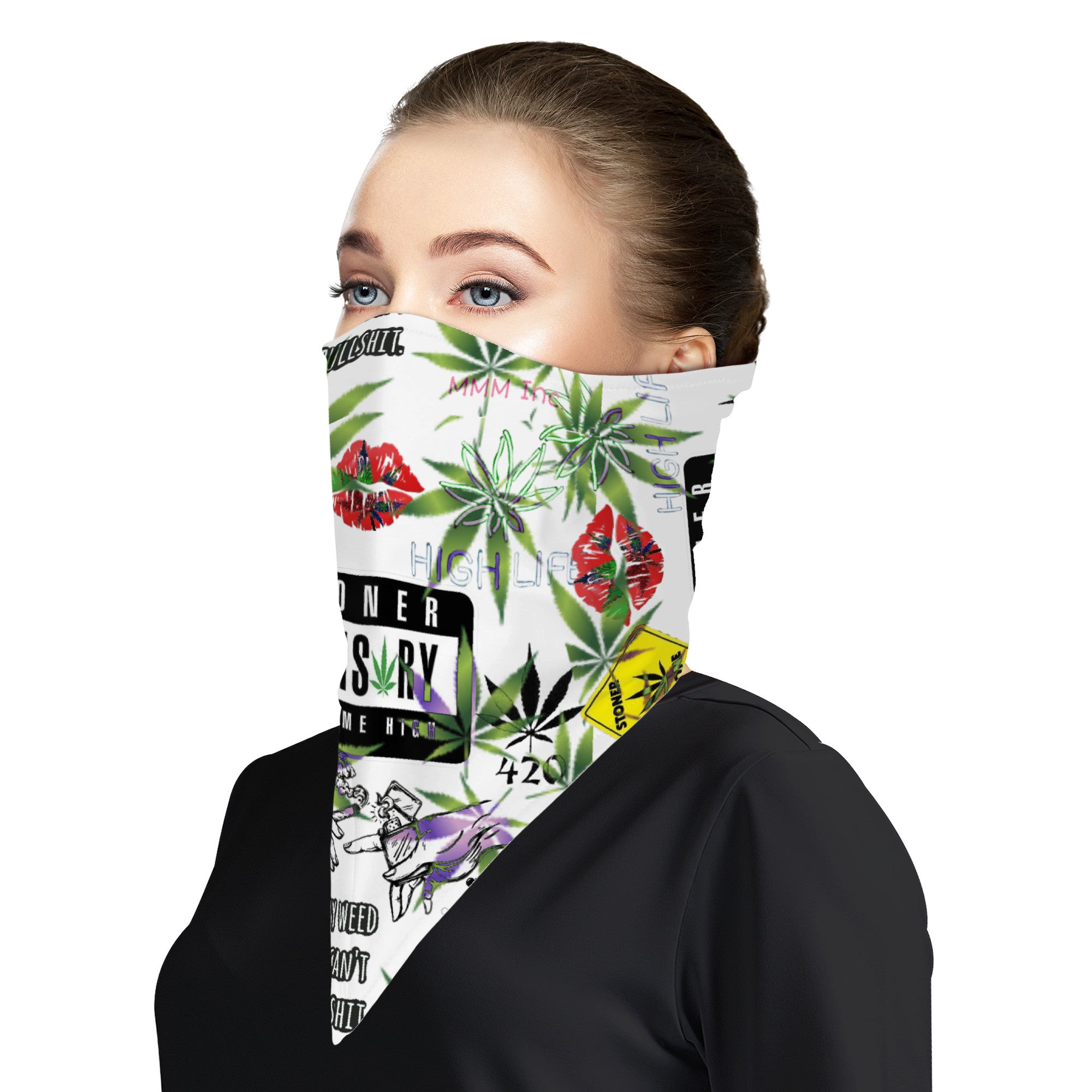 Stoner Advisory Printed Snood Scarf/Bandana