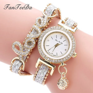 Rhinestone Quartz Bracelet Watch