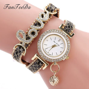 Rhinestone Quartz Bracelet Watch