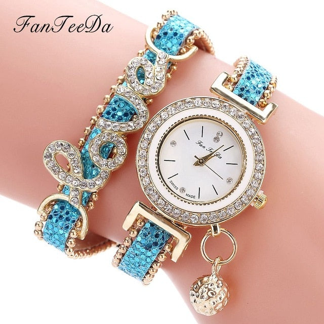Rhinestone Quartz Bracelet Watch