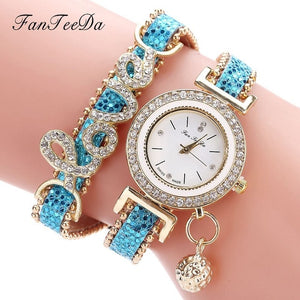Rhinestone Quartz Bracelet Watch