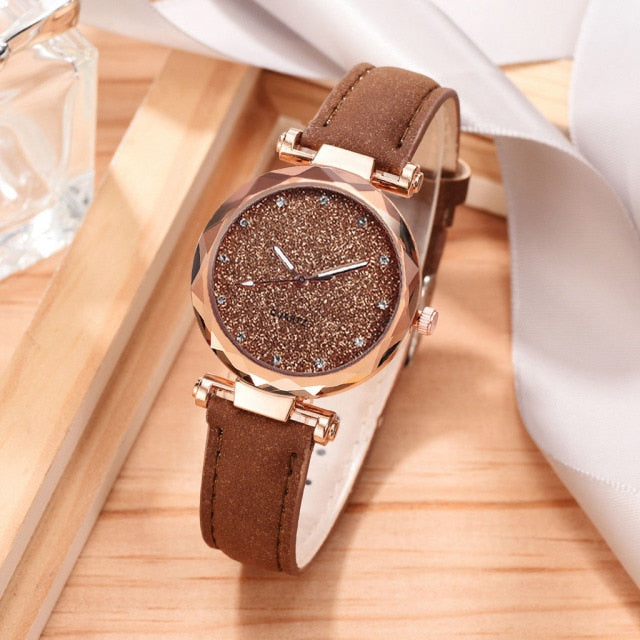 Starry Sky Wrist Watch and Bracelet Gift Set