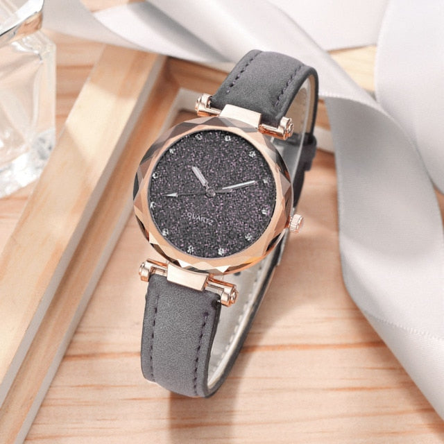 Starry Sky Wrist Watch and Bracelet Gift Set