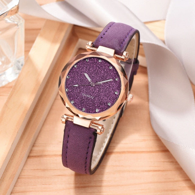 Starry Sky Wrist Watch and Bracelet Gift Set