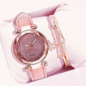 Starry Sky Wrist Watch and Bracelet Gift Set