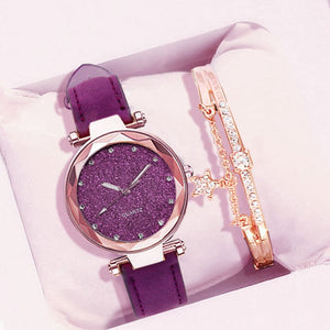 Starry Sky Wrist Watch and Bracelet Gift Set