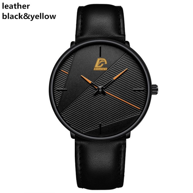 Mens Classic Ultra Thin Stainless Steel Quartz Watch