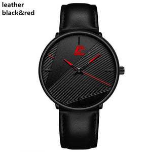 Mens Classic Ultra Thin Stainless Steel Quartz Watch