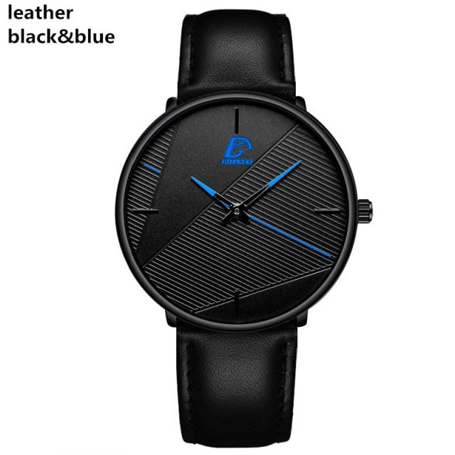 Mens Classic Ultra Thin Stainless Steel Quartz Watch
