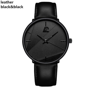 Mens Classic Ultra Thin Stainless Steel Quartz Watch