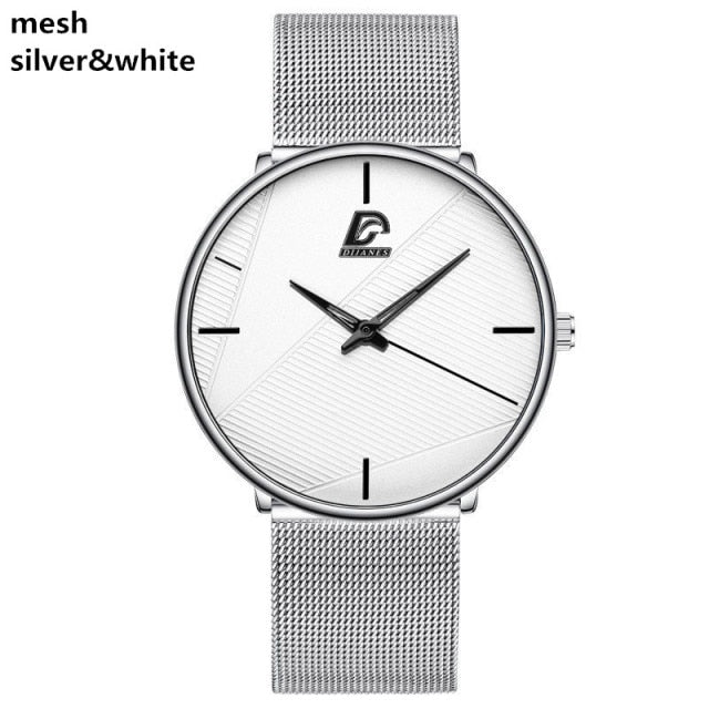Mens Classic Ultra Thin Stainless Steel Quartz Watch