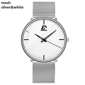 Mens Classic Ultra Thin Stainless Steel Quartz Watch