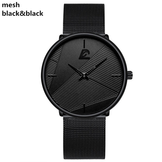 Mens Classic Ultra Thin Stainless Steel Quartz Watch