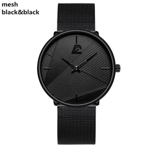 Mens Classic Ultra Thin Stainless Steel Quartz Watch